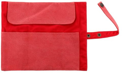 ULTECHNOVO Estuche de Transporte para Relojes de Lona Roja, Enrollable | Capacidad para Cinco Piezas, Cierre Cordón, Diseño Delgado y Lavable para Viajes