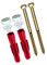 TOX Stand-WC-Befestigung Toilet, mit Allzweckdübel Tri 8x51 mm + Messing-Sechskantschraube 6,0 x 85 mm und Abdeckkappen weiß , 1 Set, 04510152/S
