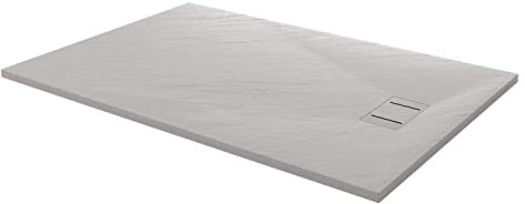 Idralite Duschwanne 140x80x2,6 cm Rechteckig Weiß Stein-Effekt Mod. Blend