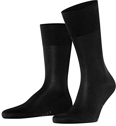 FALKE Tiago M So coton fil d'Écosse durable unies 1 paire, Chaussettes Homme, Noir Black 3000, 39-40