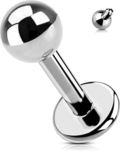 OUFER Body Piercing Piercing per labbro a labbro con filo interno da 16g 6mm 8mm 10mm 12mm orecchino a elica trago piercing per labbro grado 23 Titanio
