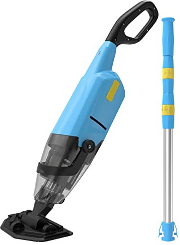 Efurden Aspirapolvere per piscina portatile, pulitore per piscina ricaricabile con autonomia fino a 60 minuti Ideale per piscine fuori terra, spa e vasche idromassaggio per sabbia e detriti, Azzurro