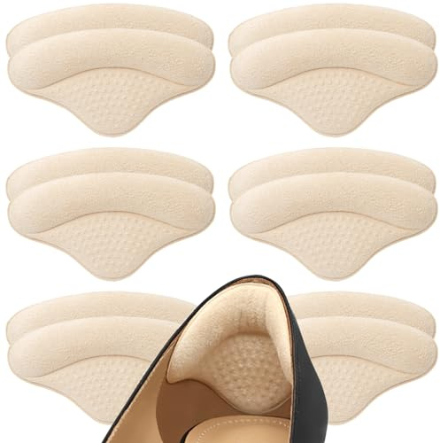 6 Pairs Heel Pads Heel Grips Liner for Loose Shoes, Heel Cushion Pads Heel Inserts for Shoe Too Big Men Women- Ultra Soothing Heel Protectors for Heel Pain, Heel Slipping, Blisters, Friction