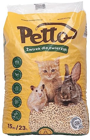 MARDOM HOME Katzenstreu Pellets Holz 15 KG 23 L Öko - Pellets für Katzen, Kaninchen und Hamster mit Allergischen Reaktionen - Streu für Geruchs und Feuchtigkeitskontrolle
