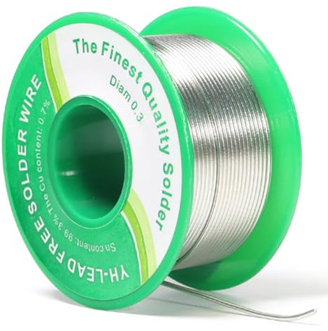 Bestgle 0.3mm Lead Free Solder Wire Sn99.3 Cu0.7 Rosin Core Flux for Electrical Soldering, Circuit Board & Electronics Repair, 90g/0.3lb Spool