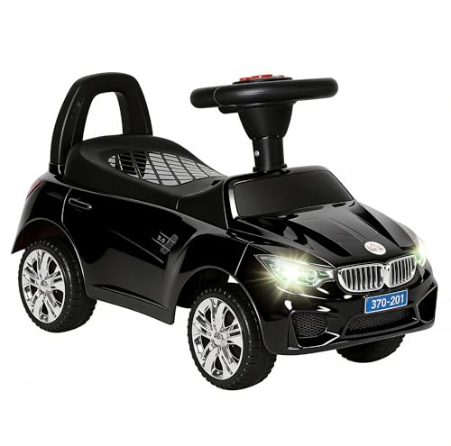 HOMCOM Ride on Car Baby Toddler Walker Foot to Floor Sliding Car Slider w/Horn Music Working Lights Under Seat Storage for 1.5-3 Years Old, Black