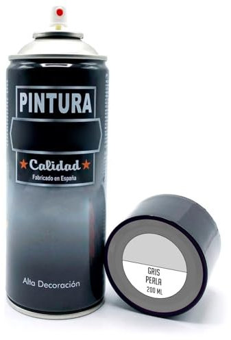 Acan Tradineur - Bote de Pintura en Spray - Fabricado en España - Ideal para cualquier superficie, Madera, Metal, Cartón, Piedra o Cerámica - Capacidad de 200 ML - Gris Perla