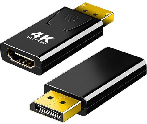 DisplayPort to HDMI Adapter 4K 1080P@60Hz 2Pcs for Multi Monitor Projector Laptop PC TV High Resolution DP to HDMI Quick Speed Transmission Video Audio Converters Male to Female for HP AMD GPU Lenovo