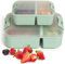 Hausfelder Brotdosen Lunchbox 2er Set, Lunchbox mit Fächern, Bento Box für Erwachsene und Kinder (MintGreen, 1 x Groß 1 x Klein)