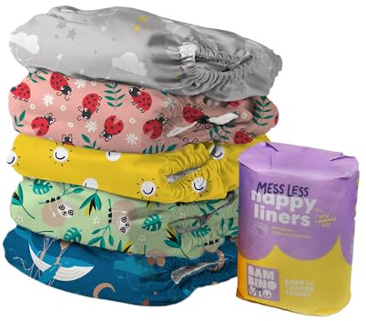 Bambino Mio, wiederverwendbare Windeln im Set - Probier's Mal Box, 5 x Stoffwindeln, 100 x Windelvlies, Deine Helden
