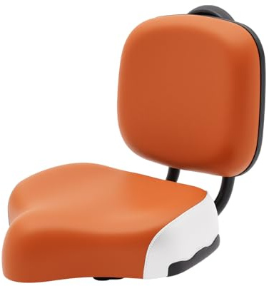 Siège de vélo avec dossier, selle de vélo confortable surdimensionnée pour hommes et femmes, selle à trois roues réglable en hauteur pour vélo de ville, vélo de banlieue vélo électrique (marron)
