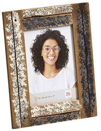 walther design Bilderrahmen creme/blau 13 x 18 cm Dupla Portraitrahmen YA318C