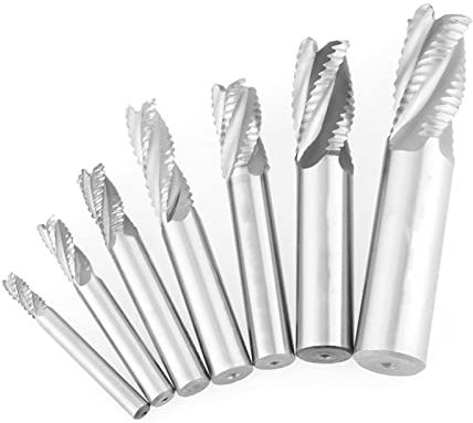 7 unids 4 Flautas 6-20mm End Mill Router Desbaste Roughing Chipbreaker Fresa