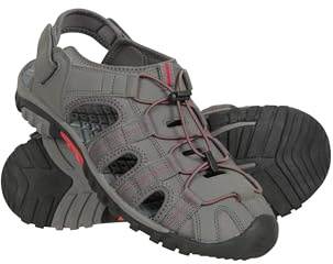 Mountain Warehouse Trek Mens Shandal - Neoprene Upper Shoes Sandals, Soft Lining, Durable Outsole Footwear, EVA Midsole - Spring Summer Walking, Travelling, Beach Dark Grey Adult Shoe Size 8