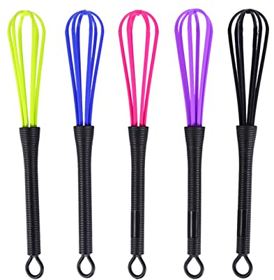 5 Stück Plastikballon Schneebesen Mix Haarfarbe Salon Friseur Plastik Mixer Rührer für Küche oder Haarfärbemittel