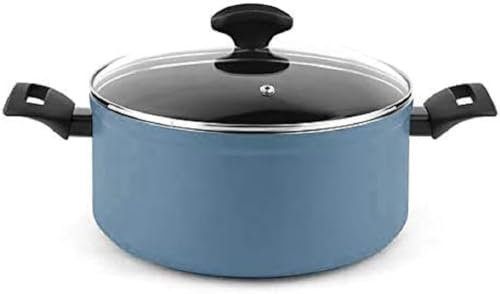Fagor Maxima Cacerola Inducción 20 cm, Tapa de Cristal, Aluminio Forjado, Espesor 4 mm, Antiadherente Ecológico XYLAN PLUS sin PFOA, Apta Todas Las Cocinas, Vitrocerámica, Gas, Lavavajillas, Azul