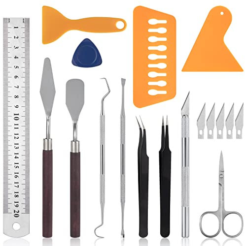 ISIYINER Plotter Zubehör, Vinyl Jäten Werkzeuge DIY Bastelwerkzeug Set für Selbstklebendes Vinyl, Silhouette, HTV, Cameos, Beschriftung 18 Stück