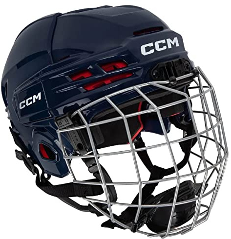 CCM Tacks 70 Hockey Helmet Combo with Cage, Junior/Youth (Junior, Navy)