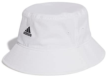 adidas Unisex Classic Cotton Bucket Hat, White / Black, M