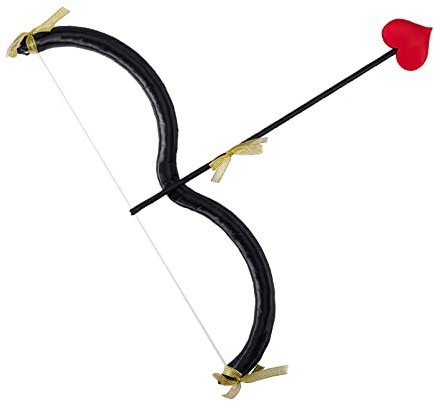 Niceyoeuk Amor Bogen Pfeil Set - Valentinstag Rot Amor Kostüm Cosplay Zubehör Foto Requisiten Halloween Party Performance Supplies for Adults Kids (schwarz, One Size)