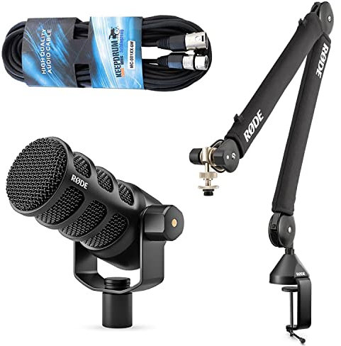 Rode Podmic - Micrófono XLR USB + PSA-1+ Plus trípode articulado + cable keepdrum XLR