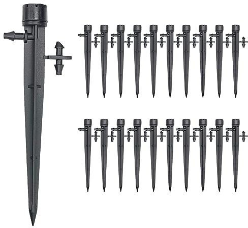 UCLEVER 30 Unids Aspersores de Riego con Conector para Tubo de 4 mm / 7 mm, 360° Goteo Regulable de Riego Sistema, goteros de Sistema de riego