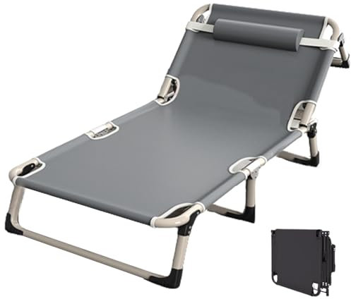 YVYKFZD Feldbett Klappbar für Erwachsene, tragbares Campingbett, 4-Positionen-Klappbett mit Kissen, für Campingzelt-Büro-Reisen im Freien, unterstützt 440 Pfund (Color : 190x68x30cm/74.8x26.7x11.8in