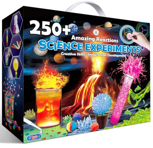 UNGLINGA 250+ Science Experiments Kits for Kids, Boys Girls Toys Birthday Gifts Ideas, Chemistry Set, S.T.E.M Activities Educational Project, Volcano Scientist Kit