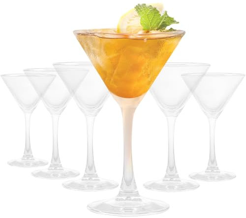 FWEEK Martini Gläser 6er Set, 190ML Blei Frei Martini-Gläser Cocktailgläser, Dry Martini Glas Spülmaschinenfest, Cocktailgläser Cocktailglas Martinigläser für Zuhause, Restaurants und Partys