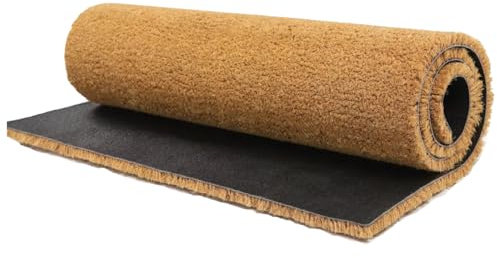 Trendi Cut-to-Size Coir Matting: Durable, Heavy-Duty Front Doors Entrance Mats - Dirt-Trap Coconut Fiber, Non-Slip Design, Tough Bristles - Welcome Indoor & Outdoor (60cm x 90cm (0.6m x 0.9m))