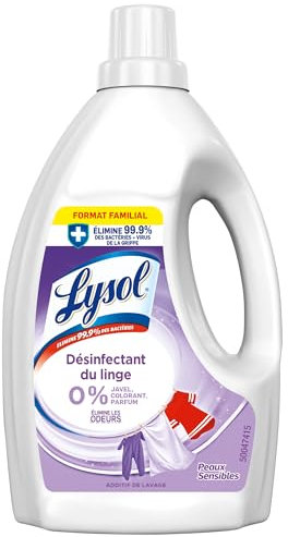 Lysol Additif de lavage Désinfectant du linge Peaux sensibles 1,5L