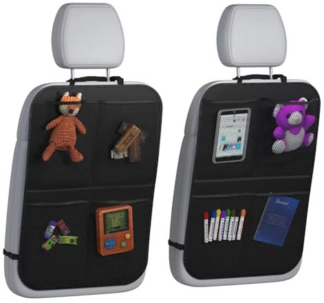 Gsrhzd Autositz Organizer, 2 Stücke Rücklehnenschutz, Schwarz Organizer Rücksitz Kinder, Sitz Organizer, Auto Organizer für Kinder Reise, Täglicher Gebrauch