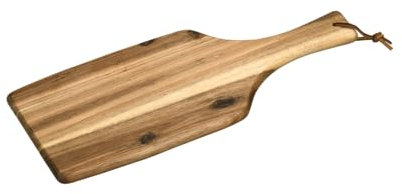 Kesper 28197 Planche à découper et de Service en Bois d'acacia avec poignée et dragonne 42 x 17 cm