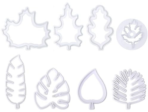 8 Pièces De Moules À Découper Les Feuilles, Moules À Pâtisserie En Plastique, Emporte-Pièces, Fondant