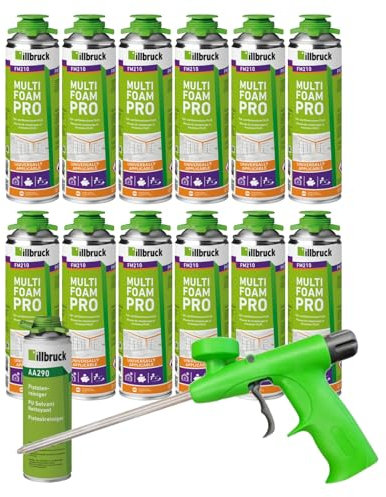 FM210 Mousse de construction pour fenêtres et façades - Mousse de montage pour fenêtres et façades - Haute isolation acoustique - 750 ml - Kit combiné (avec nettoyant AA290 + pistolet à mousse