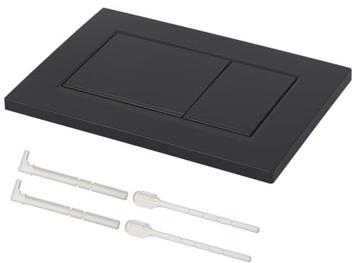 Betätigungsplatte drückerplatte Chrom Kunststoff WC spülkasten ersatzteile modell kompatibel mit GEBERIT SIGMA 30, für 2-Mengen Spülungen (matt schwarz)