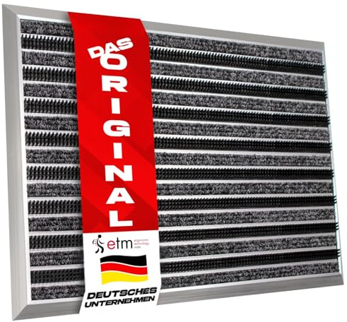 etm Fussabtreter Aussenbereich Alu -Verschiedene Modelle - rostfrei & wetterfest - Haustür Fußabtreter (Spectral - Bürste/Textilfaser, 47 x 68 cm)