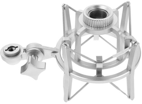 Milisten Microphone Shock Mount Compatible for Condenser Mic Plastic Material for Recording Sessions Mic Stand Adapter Included Adjustable Holder for Studio Use