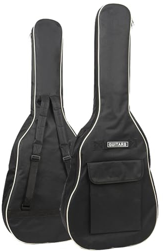 SUQ Borsa impermeabile Oxford per chitarra, 40/41pollici Custodia per Chitarra Classica, Chitarra Acustica in Tessuto Oxford con Tasca per Leggio Musicale, Cinghie da Spalla Regolabile (Tutto Nero)