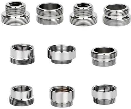 Universell köksadapter i mässing - luftkontakt för vattenslang, vattenrenare och tvättmaskin - adaptersats med gänga M16, M18, M20, M22, M24, standard