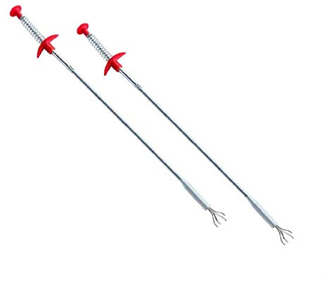 Cisixin 2 Pezzi Spirale Sturatubi - Pulisci Scarico Utensile di Pulizia con Gancio per Rimuovere Capelli Lavandino