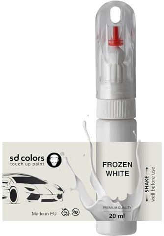 SD COLORS - Pennello per ritocchi bianco ghiacciato, 20 ML, pratico pennello per riparazione graffi (solo vernice)