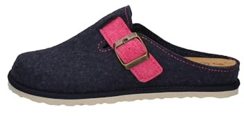 Pantofole Donna ECOFRIENDS con Fibbia Regolabile e Sottopiede in Vera Pelle Estraibile