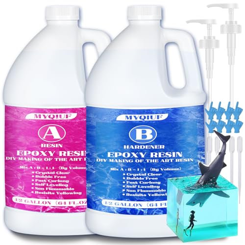 Epoxidharz-Set, 4,5 l, kristallklar, vergilbt nicht, keine Blasen, selbstnivellierend, für selbstnivellierende Formen, Holz, Schmuck, Tischplatten, Bar, Gussbeschichtung, Bastelbedarf, einfache