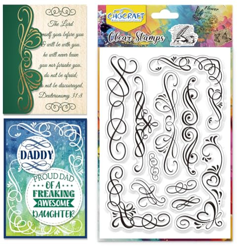CHGCRAFT Clear Stamps Flourish Lace Transparent | Made of Silicone for Transfering Fine Prints Suitable for Card Making Scrapbooking Journal Decoration for Handcraft Projects