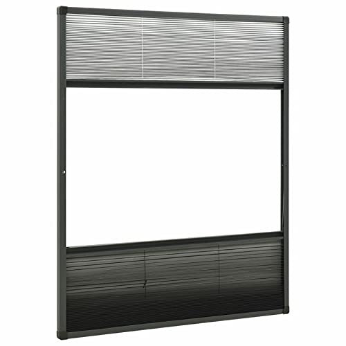 Gecheer Insektenschutz Plissee für Fenster Fliegengitter Dachfenster Mückengitter Mückenschutz Dachfensterplissee Alu 60x80 cm mit Jalousie
