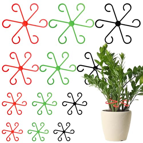 Sxutop 36 Pezzi 4 Misure Supporti per Steli per Piante Rampicanti Anelli di Supporto Riutilizzabili Clips de Soporte para Plantas para Piante Monstera, Fiore, Ortensie, Rose, Pomodori(3 Colori)