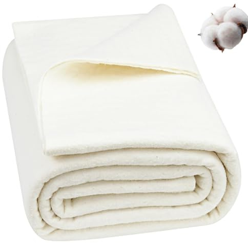 72x90in/1.8x2.3m Soft Natural Cotton, Sewing Batting for Quilts 100% Cotton | Light Weight Wadding Cotton Warm, Comfortable Touch Craft and Wearable Arts Cotton, Fabric Cotton Woven Square