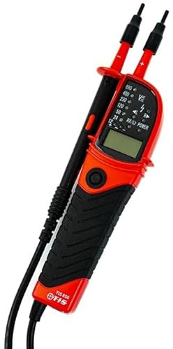 TIS TIS850 Digital Voltage and Continuity Tester with LCD Display, Red and Black