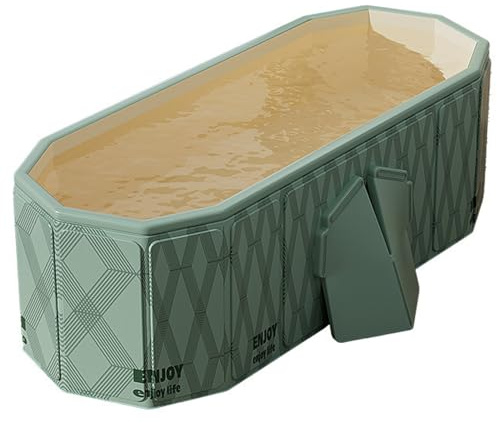 Foldable Bathtub for Adult 59'in Foldable Collapsible tub Portable Bathtub for Bathroom Folding SPA Tub for Shower Stall, Ideal for Small Spaces Folding Tub (Green, XXL: 59L x 33.8W x 21.6H)